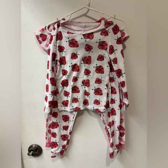 Ladybug Print Pajama Set heart set pjs - Picture 1 of 3